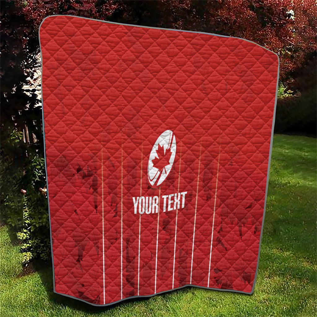 Custom Canada Rugby 2026 Quilt Maple Leaf Striped Line Style