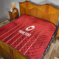 Custom Canada Rugby 2026 Quilt Maple Leaf Striped Line Style