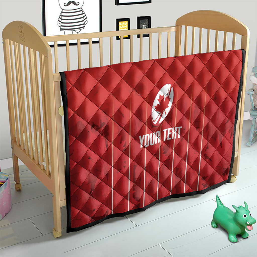 Custom Canada Rugby 2026 Quilt Maple Leaf Striped Line Style