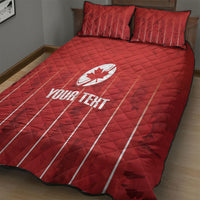 Custom Canada Rugby 2026 Quilt Bed Set Maple Leaf Striped Line Style