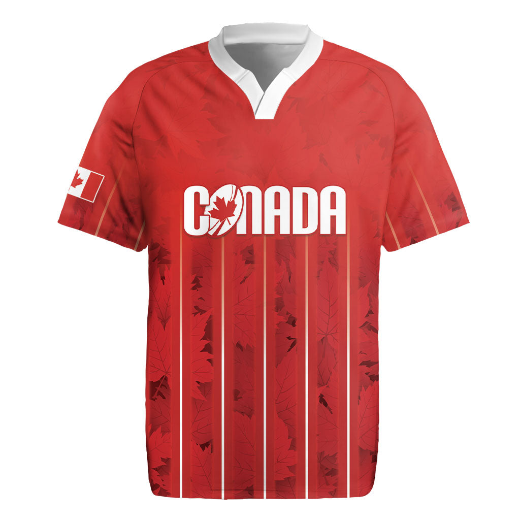 Custom Canada Rugby 2026 Rugby Jersey Maple Leaf Striped Line Style