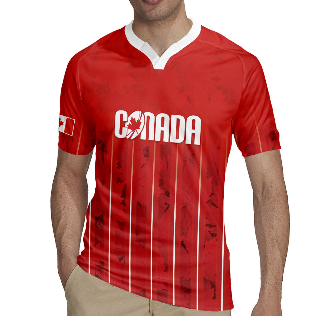 Custom Canada Rugby 2026 Rugby Jersey Maple Leaf Striped Line Style