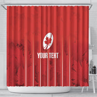 Custom Canada Rugby 2026 Shower Curtain Maple Leaf Striped Line Style