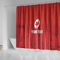 Custom Canada Rugby 2026 Shower Curtain Maple Leaf Striped Line Style