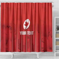 Custom Canada Rugby 2026 Shower Curtain Maple Leaf Striped Line Style