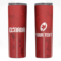 Custom Canada Rugby 2026 Skinny Tumbler Maple Leaf Striped Line Style