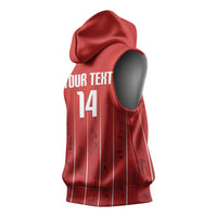 Custom Canada Rugby 2026 Sleeveless Hoodie Maple Leaf Striped Line Style