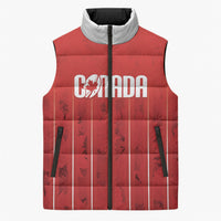 Custom Canada Rugby 2026 Sleeveless Puffer Jacket Maple Leaf Striped Line Style