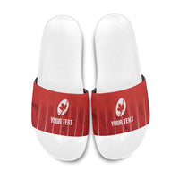 Custom Canada Rugby 2026 Slide Sandals Maple Leaf Striped Line Style