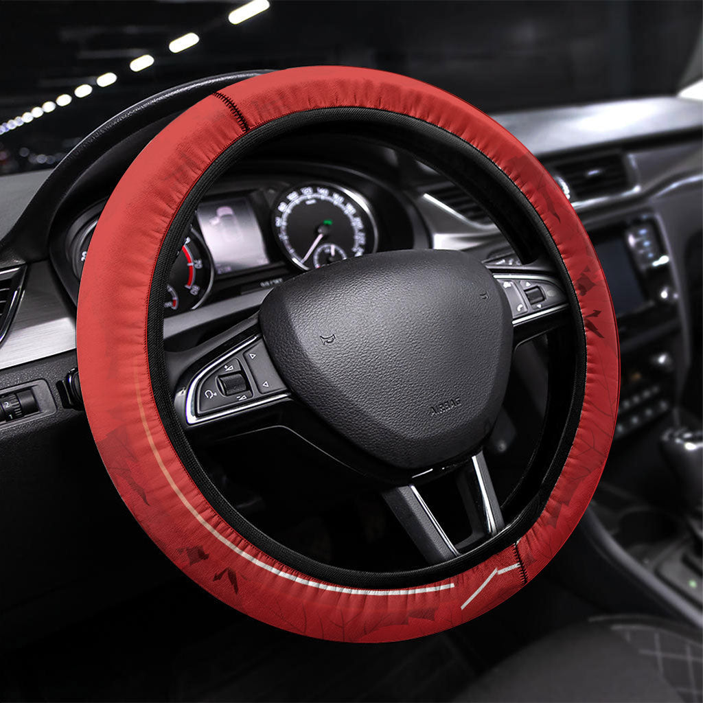 Canada Rugby 2026 Steering Wheel Cover Maple Leaf Striped Line Style