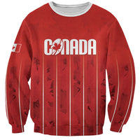 Custom Canada Rugby 2026 Sweatshirt Maple Leaf Striped Line Style