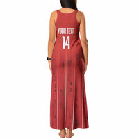 Custom Canada Rugby 2026 Tank Maxi Dress Maple Leaf Striped Line Style