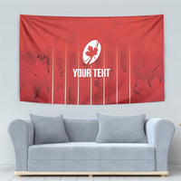 Custom Canada Rugby 2026 Tapestry Maple Leaf Striped Line Style