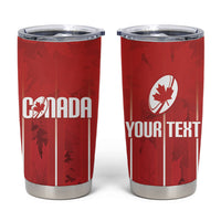 Custom Canada Rugby 2026 Tumbler Cup Maple Leaf Striped Line Style