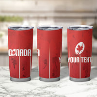 Custom Canada Rugby 2026 Tumbler Cup Maple Leaf Striped Line Style