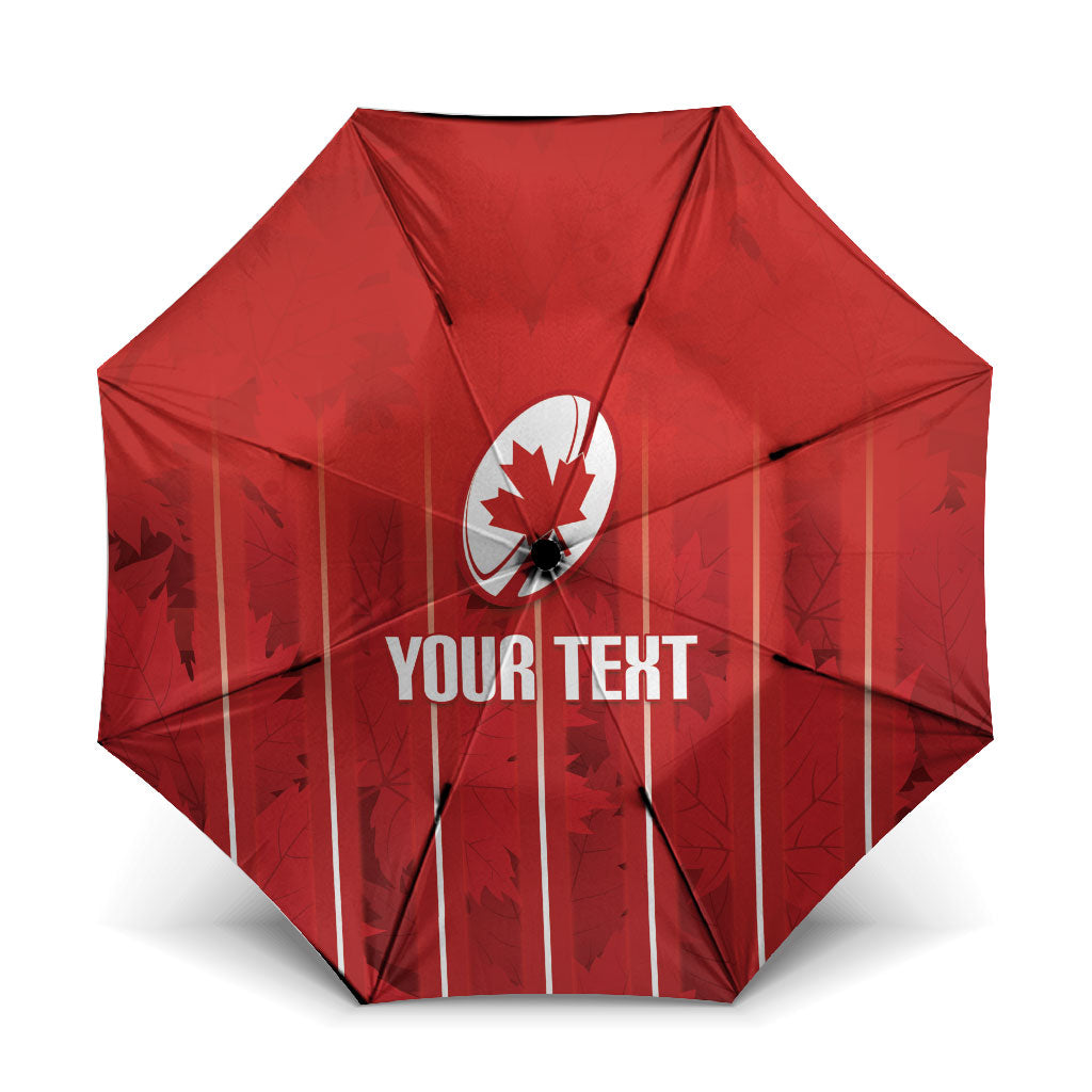 Custom Canada Rugby 2026 Umbrella Maple Leaf Striped Line Style