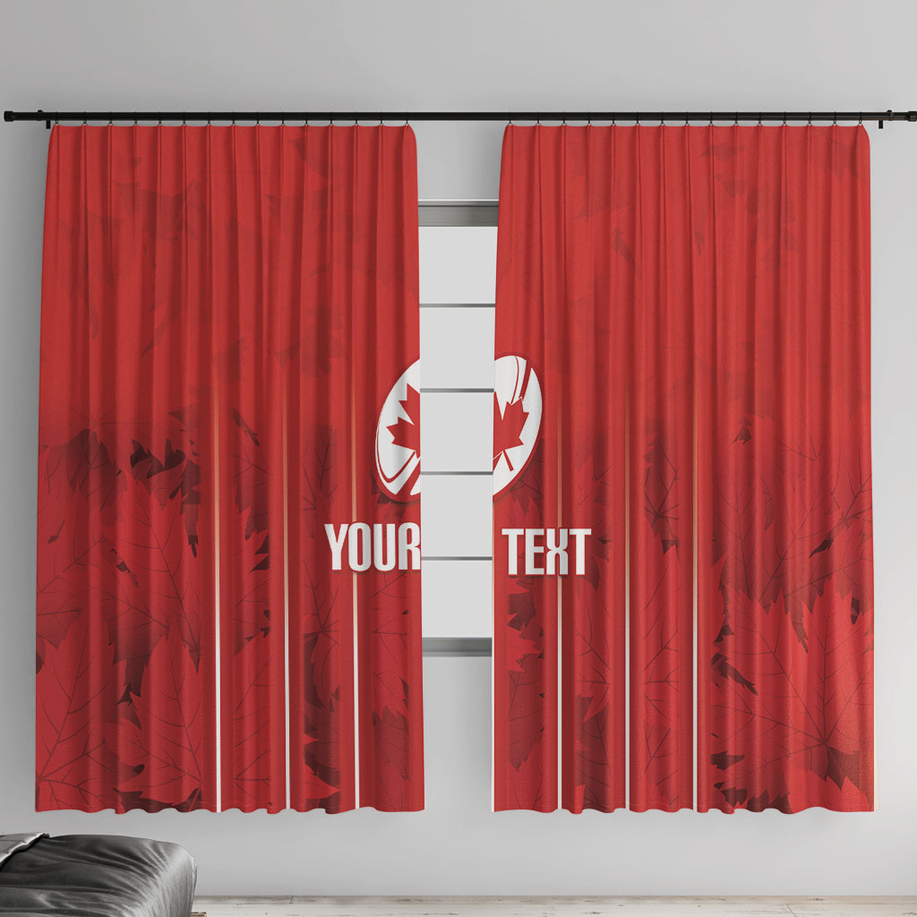 Custom Canada Rugby 2026 Window Curtain Maple Leaf Striped Line Style