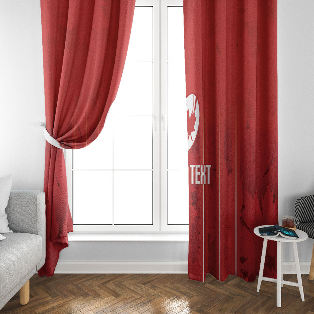 Custom Canada Rugby 2026 Window Curtain Maple Leaf Striped Line Style