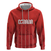 Custom Canada Rugby 2026 Zip Hoodie Maple Leaf Striped Line Style