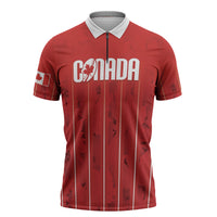 Custom Canada Rugby 2026 Zipper Polo Shirt Maple Leaf Striped Line Style