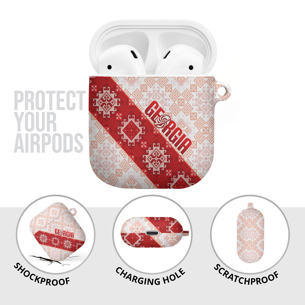 Georgia Rugby 2026 AirPods Case Georgian Folk Pattern