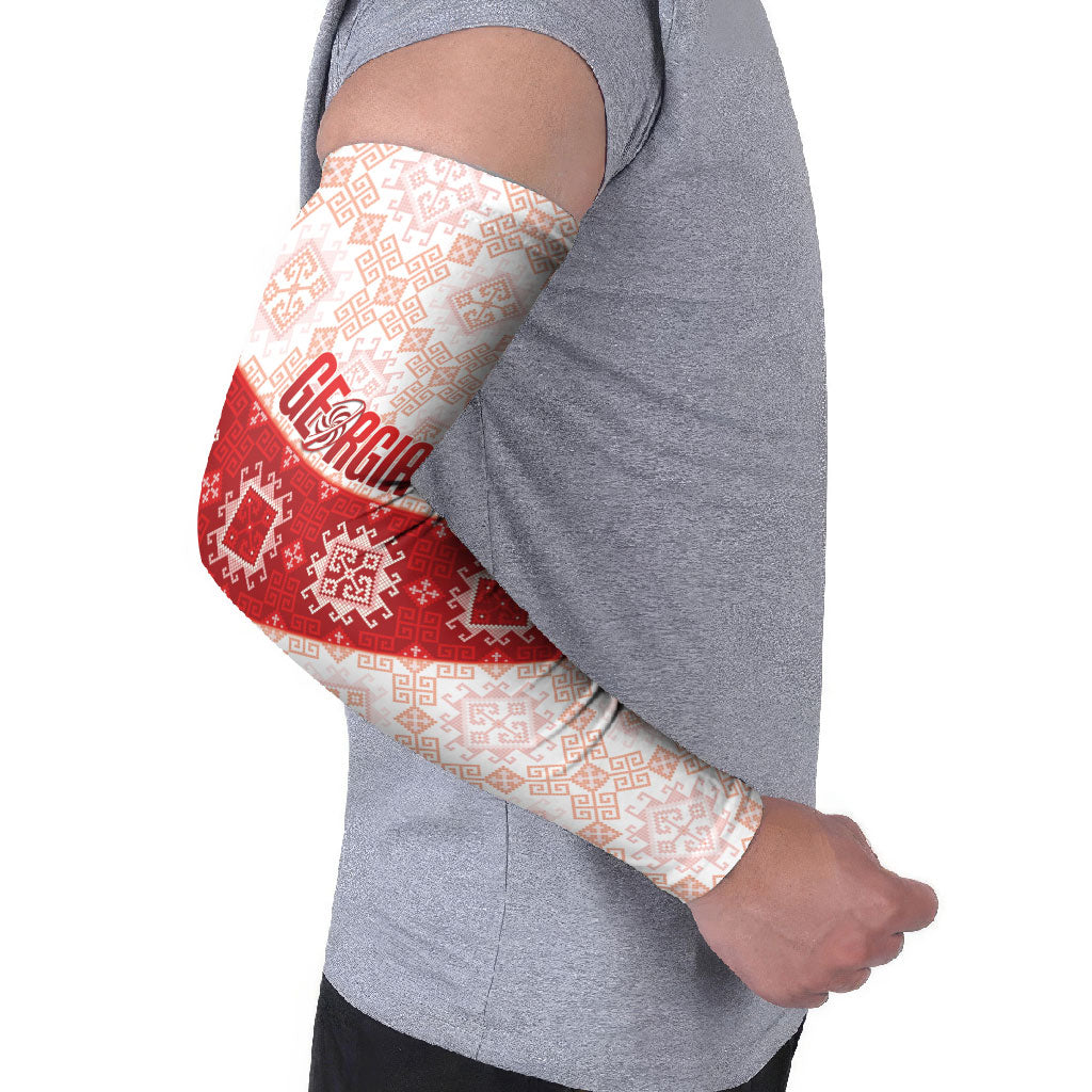 Custom Georgia Rugby 2026 Arm Sleeves Georgian Folk Pattern