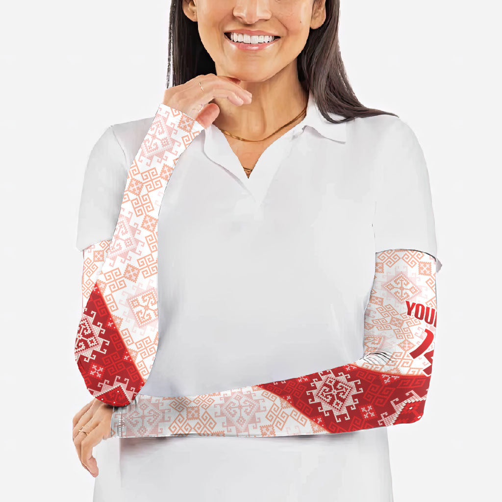 Custom Georgia Rugby 2026 Arm Sleeves Georgian Folk Pattern