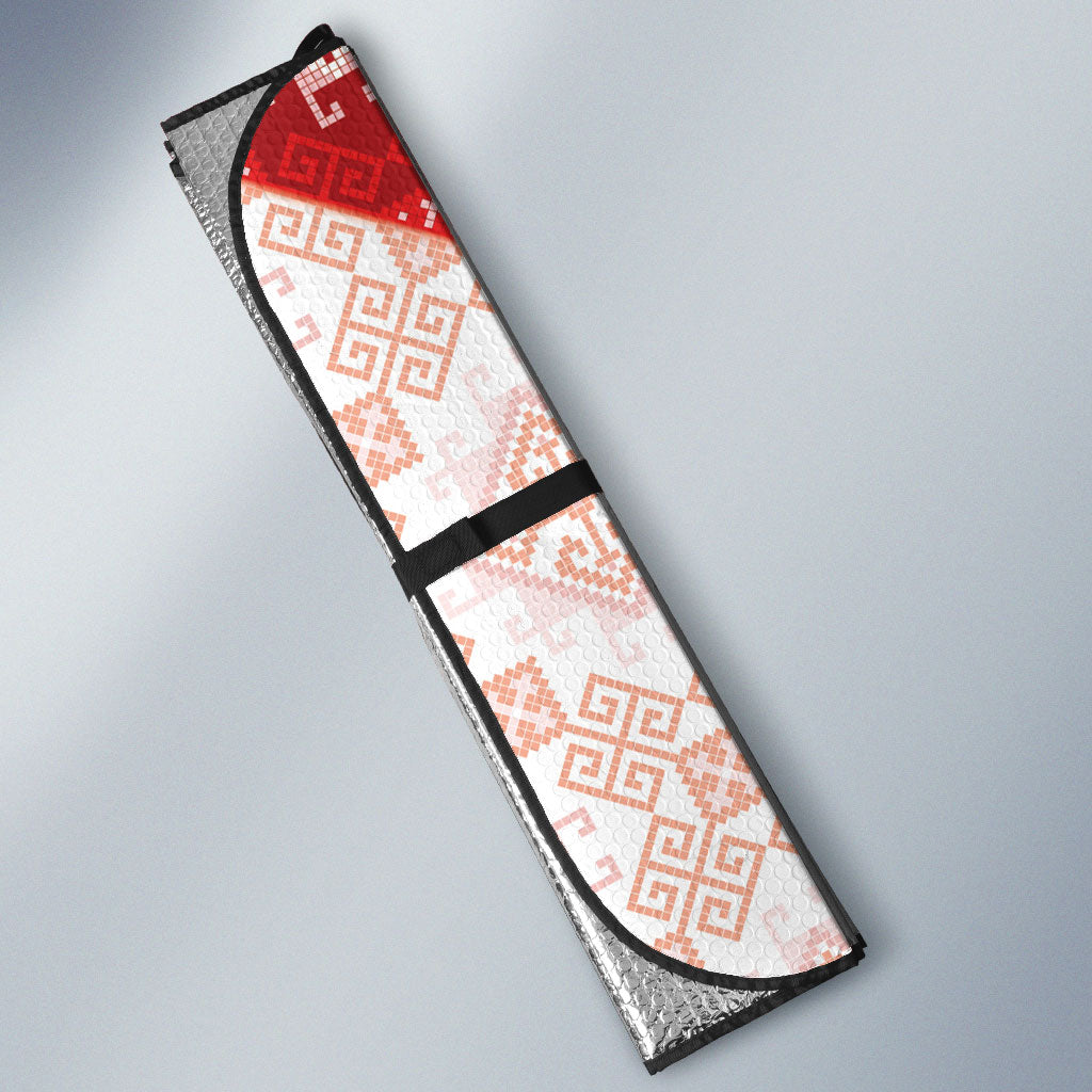 Georgia Rugby 2026 Auto Sun Shade Georgian Folk Pattern