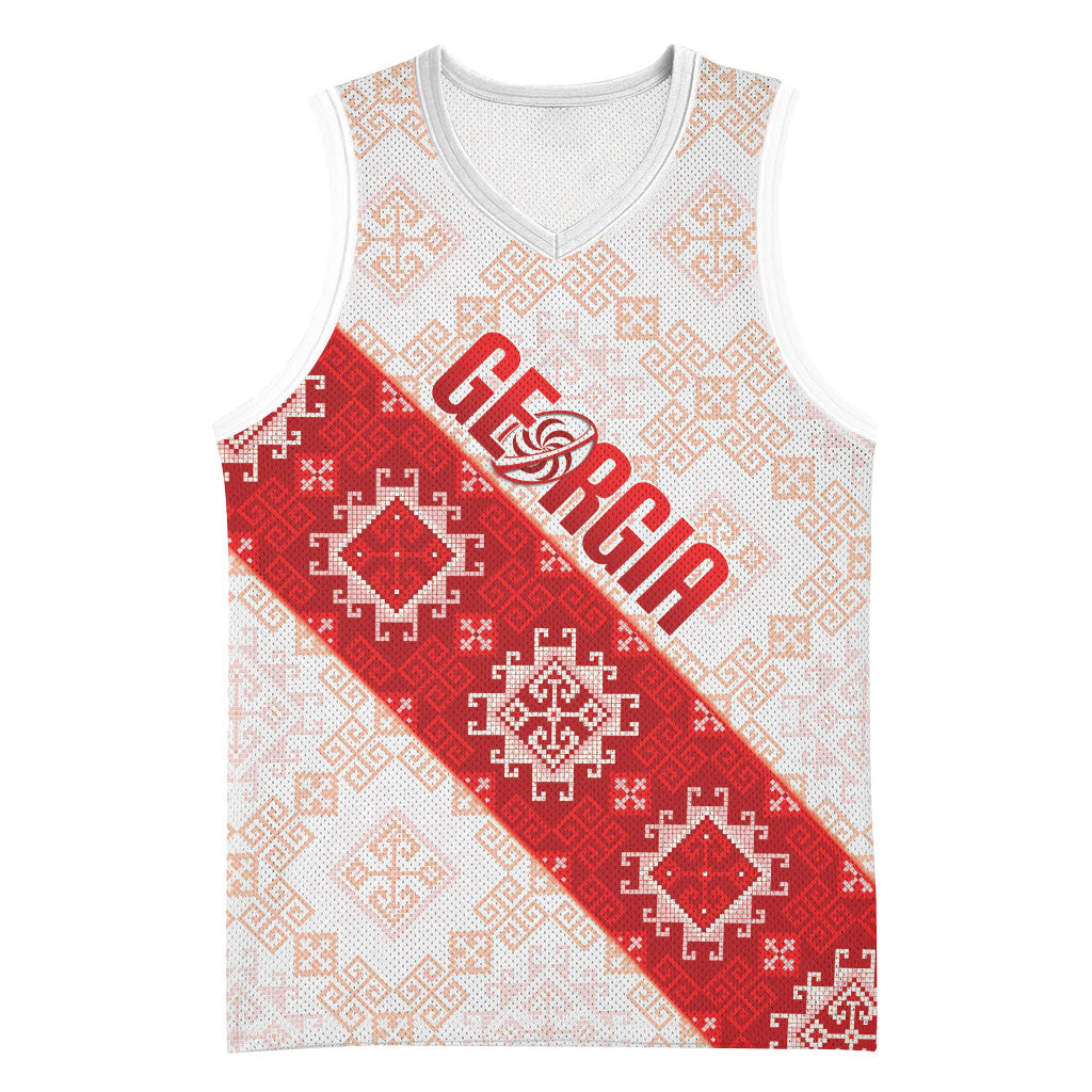Custom Georgia Rugby 2026 Basketball Jersey Georgian Folk Pattern