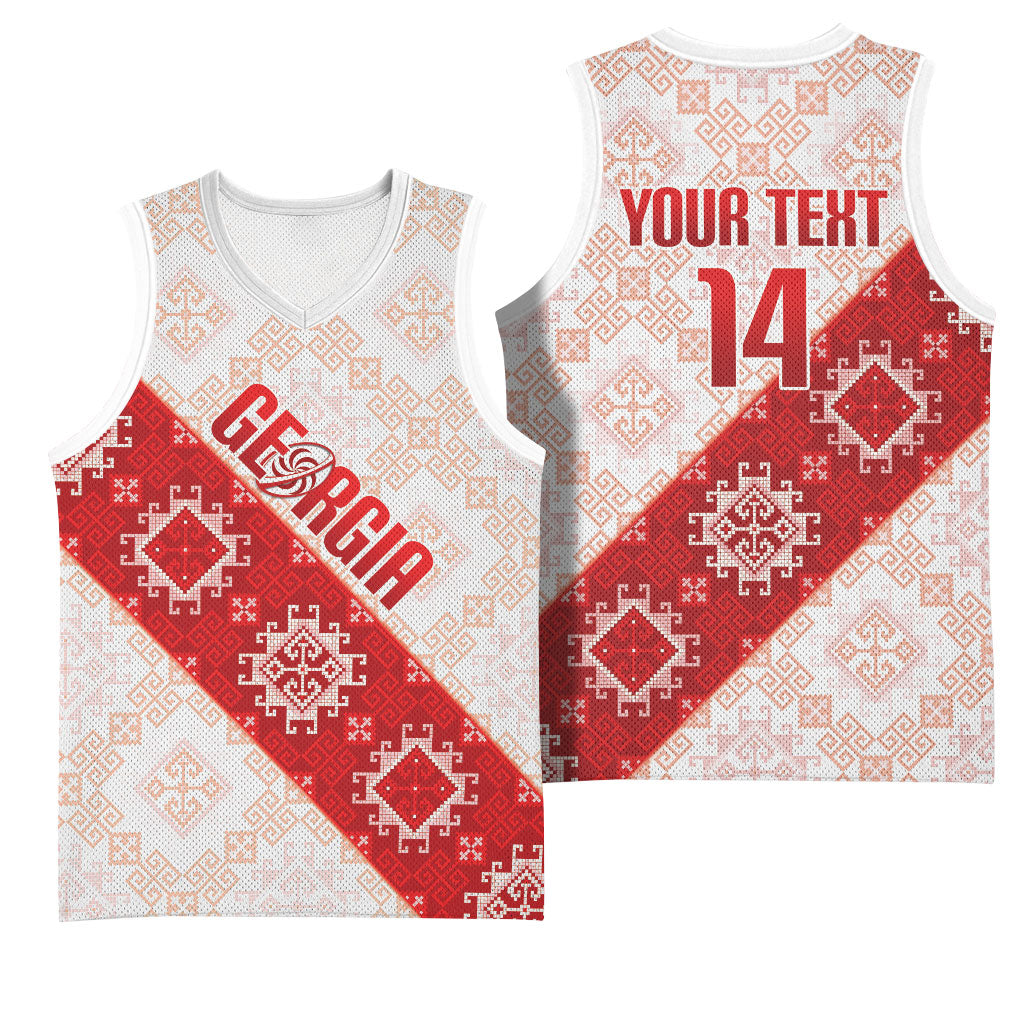 Custom Georgia Rugby 2026 Basketball Jersey Georgian Folk Pattern