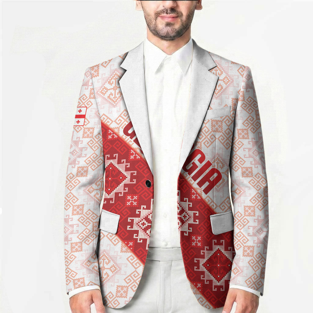 Custom Georgia Rugby 2026 Blazer Georgian Folk Pattern