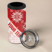 Custom Georgia Rugby 2026 4 in 1 Can Cooler Tumbler Georgian Folk Pattern