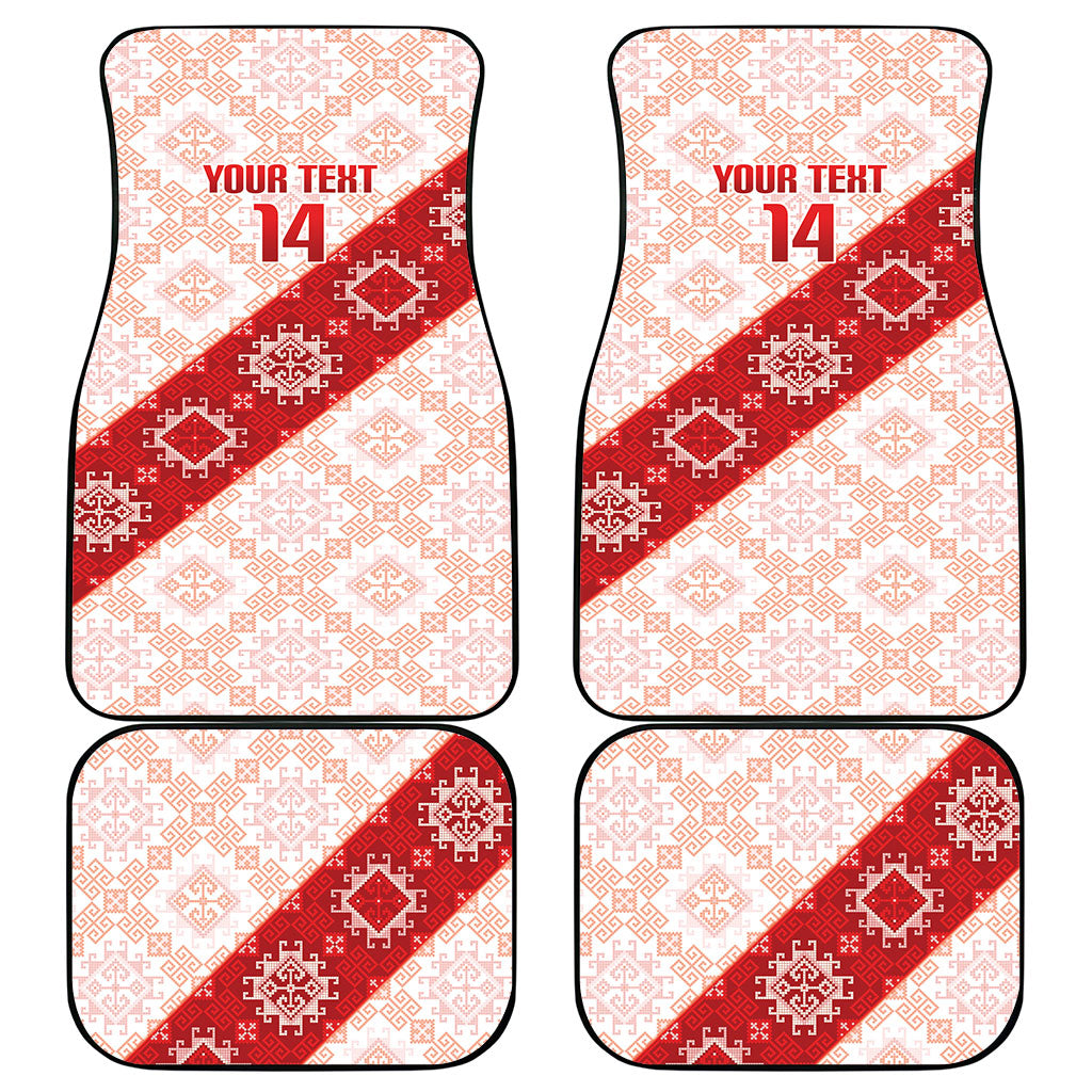 Custom Georgia Rugby 2026 Car Mats Georgian Folk Pattern