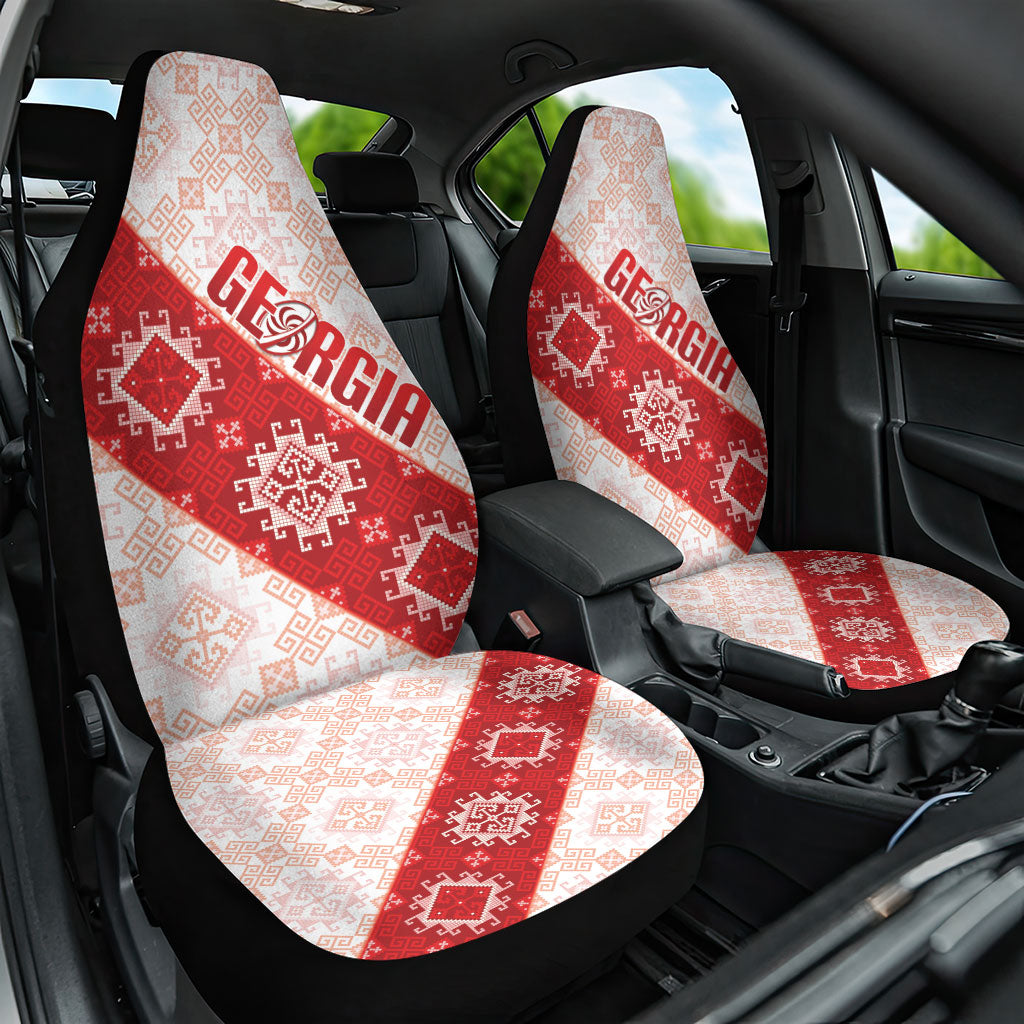 Georgia Rugby 2026 Car Seat Cover Georgian Folk Pattern