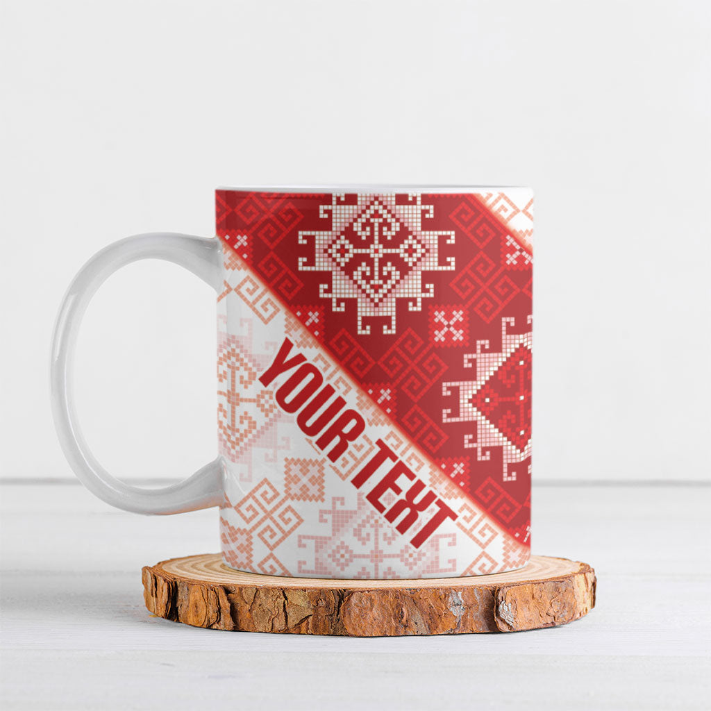 Custom Georgia Rugby 2026 Ceramic Mug Georgian Folk Pattern