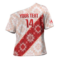 Custom Georgia Rugby 2026 Cross Shoulder Shirt Georgian Folk Pattern