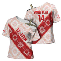 Custom Georgia Rugby 2026 Cross Shoulder Shirt Georgian Folk Pattern