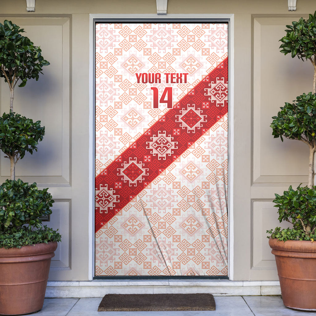 Custom Georgia Rugby 2026 Door Cover Georgian Folk Pattern
