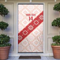 Custom Georgia Rugby 2026 Door Cover Georgian Folk Pattern