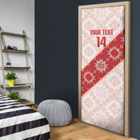 Custom Georgia Rugby 2026 Door Cover Georgian Folk Pattern