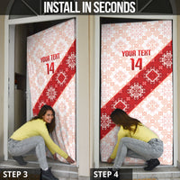 Custom Georgia Rugby 2026 Door Cover Georgian Folk Pattern