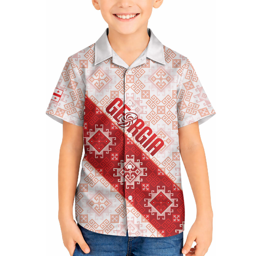 Custom Georgia Rugby 2026 Hawaiian Shirt Georgian Folk Pattern