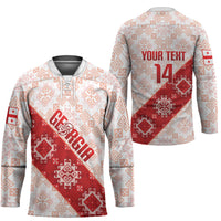 Custom Georgia Rugby 2026 Hockey Jersey Georgian Folk Pattern