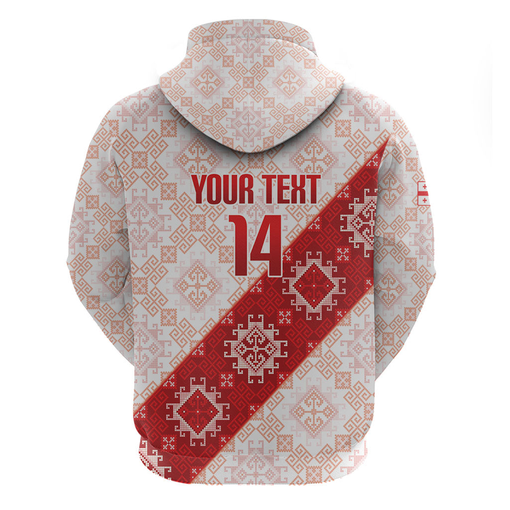 Custom Georgia Rugby 2026 Hoodie Georgian Folk Pattern
