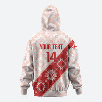 Custom Georgia Rugby 2026 Hoodie Georgian Folk Pattern