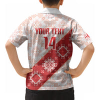 Custom Georgia Rugby 2026 Kid Hawaiian Shirt Georgian Folk Pattern