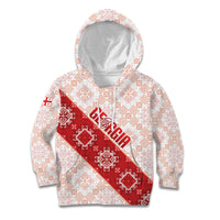 Custom Georgia Rugby 2026 Kid Hoodie Georgian Folk Pattern