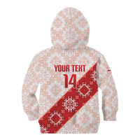Custom Georgia Rugby 2026 Kid Hoodie Georgian Folk Pattern