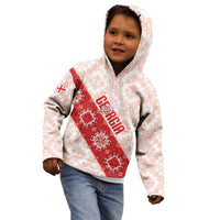 Custom Georgia Rugby 2026 Kid Hoodie Georgian Folk Pattern