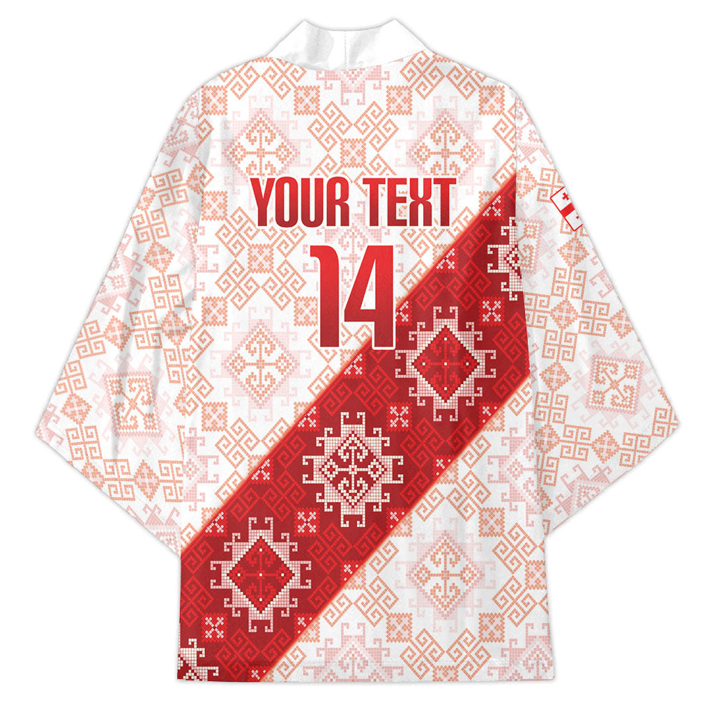 Custom Georgia Rugby 2026 Kimono Georgian Folk Pattern
